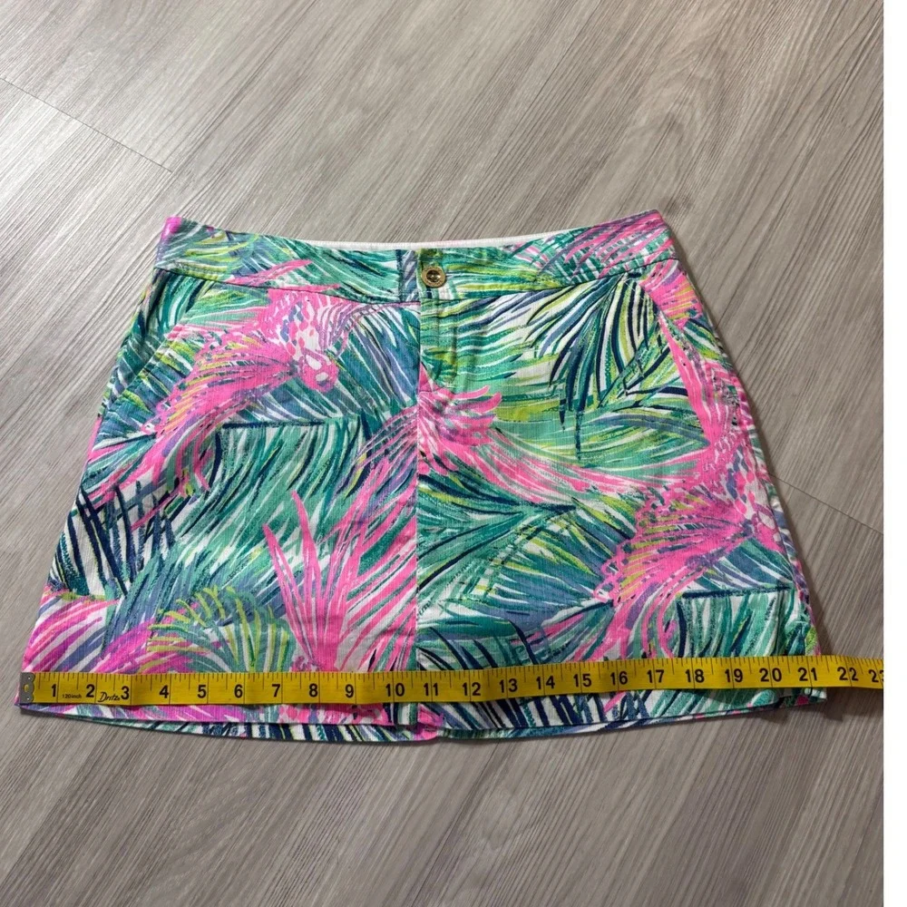 Lilly Pulitzer Madison Skort Size 6 Tropical Palm Parrot Print Pink Green Mini